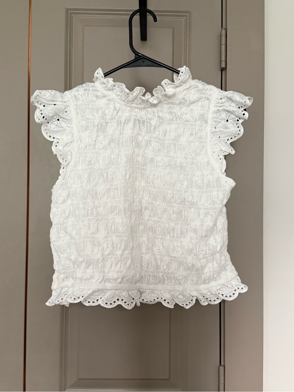 Sezane Liorane White Sleeve Tie Top